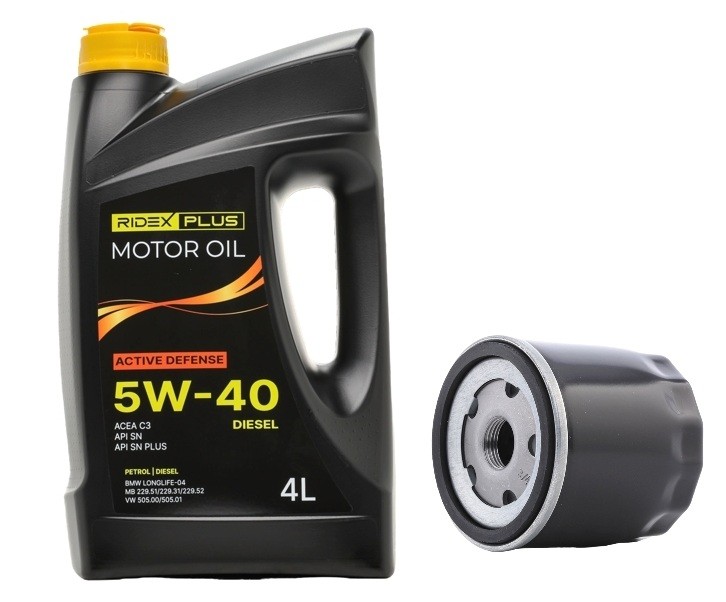 RIDEX PLUS 100374T0281P Ölwechsel-Set mit Motoröl