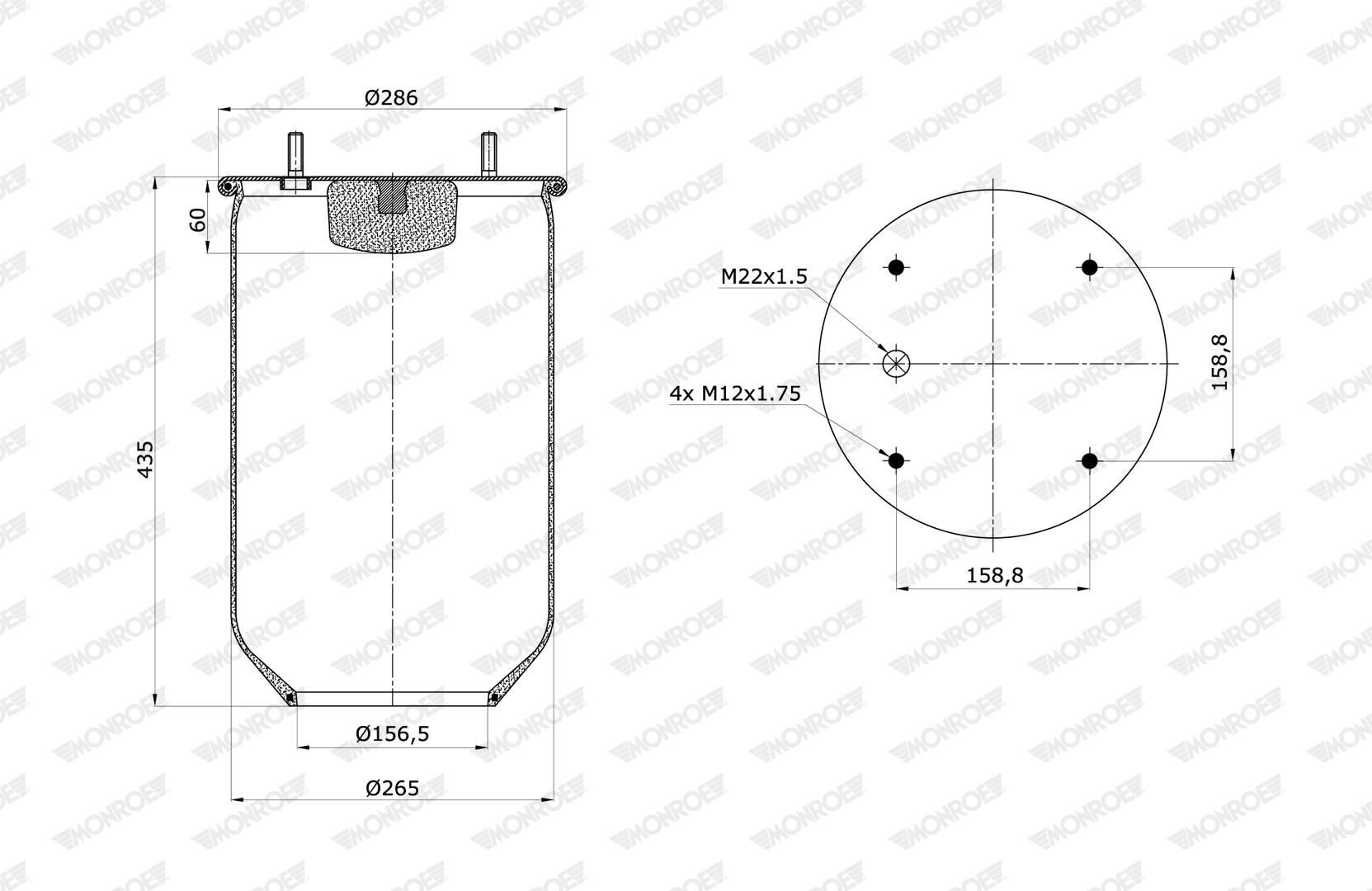 MONROE Luftfederbalg Artikelnummer: ASP2047 kaufen