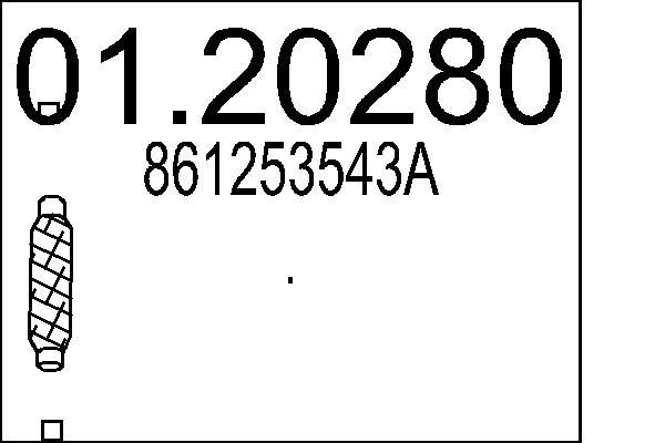 MTS Εύκαμπτος σωλήνας, σύστ. εξάτμ. αριθμός Άρθρου: 01.20280 φθηνότερα