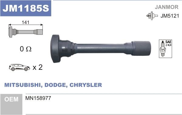 JANMOR Fiche, bobine d'allumage numéro de l'article: JM1185S à bon prix