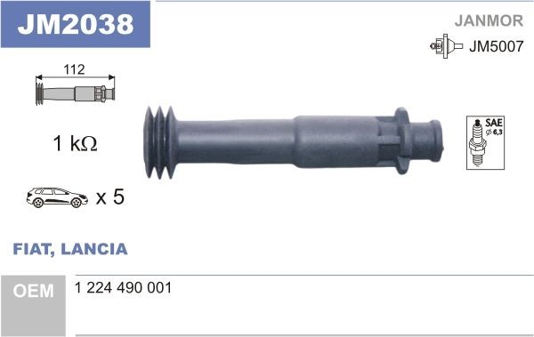 JANMOR Fiche, bobine d'allumage numéro de l'article: JM2038 à bon prix