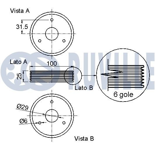 RUVILLE Szíjtárcsa, főtengely . Cikk szám: 515509 olcsó