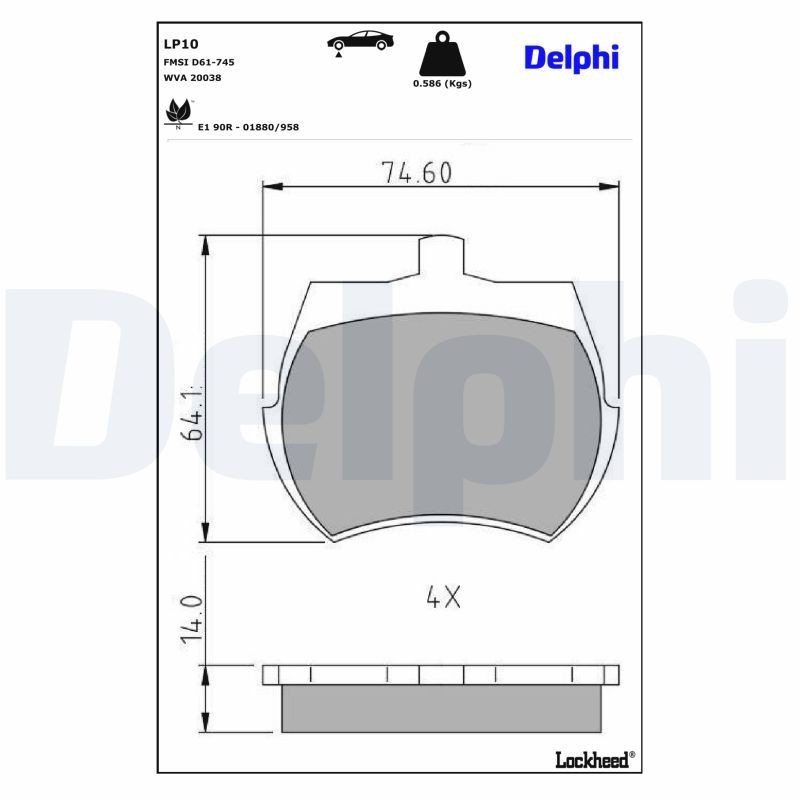 DELPHI Bremsbeläge Artikelnummer: LP10 kaufen
