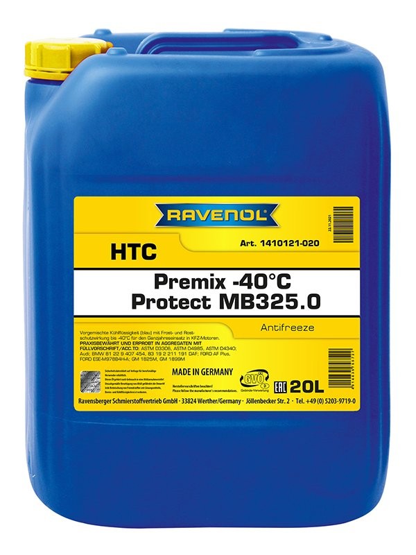 RAVENOL Kühlmittel HTC, Protect MB 325.0 Artikelnummer: 1410121-020-01-999 kaufen