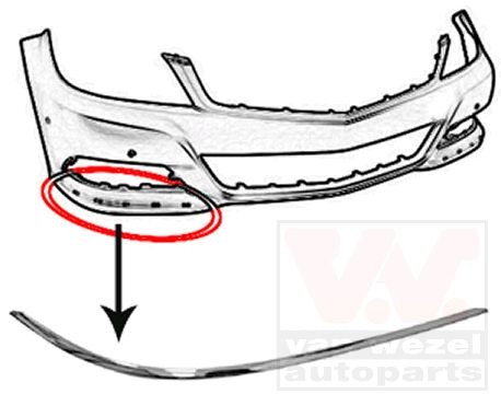VAN WEZEL 3097482 Kofangerliste C-klasse C 230 2.5 (204.252) 204 HK Benzin 2014
