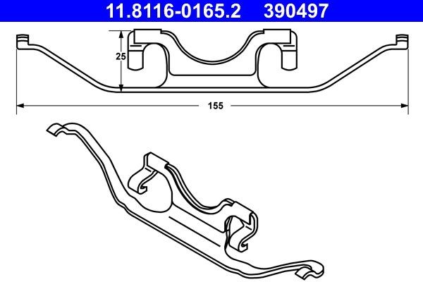 ATE Ressort, étrier de frein numéro de l'article: 11.8116-0165.2 à bon prix