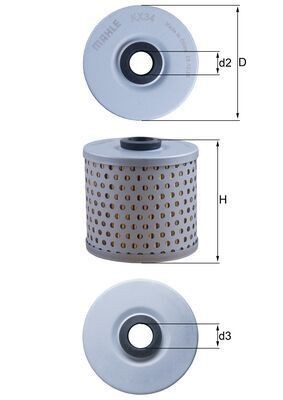 MAHLE Kraftstofffilter Artikelnummer: KX 34 bestellen