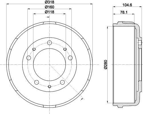 HELLA Brake drum Article number: 8DT 355 300-451 cheaply