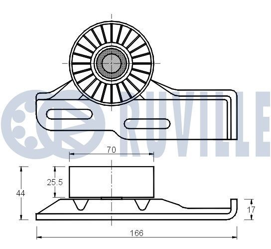 RUVILLE 55068 Spannrolle, Keilrippenriemen