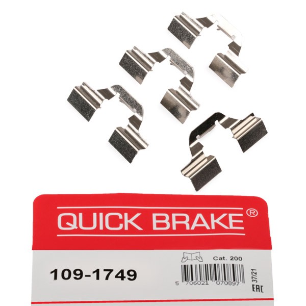 QUICK BRAKE 109-1749 Zubehörsatz, Scheibenbremsbelag MEGANE 1.6 16V 112 PS Benzin 2010