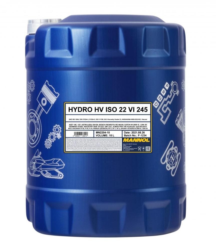 MANNOL Huile pour hydraulique central Hydro HV ISO 22 UGS: MN2204-10 à peu de frais
