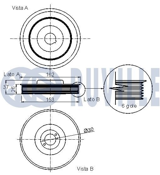 RUVILLE Crankshaft pulley Article number: 515816 cheaply