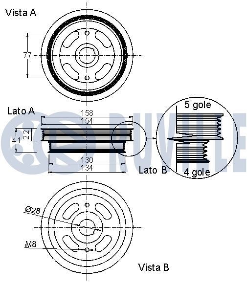 RUVILLE Crankshaft pulley Article number: 515818 cheaply