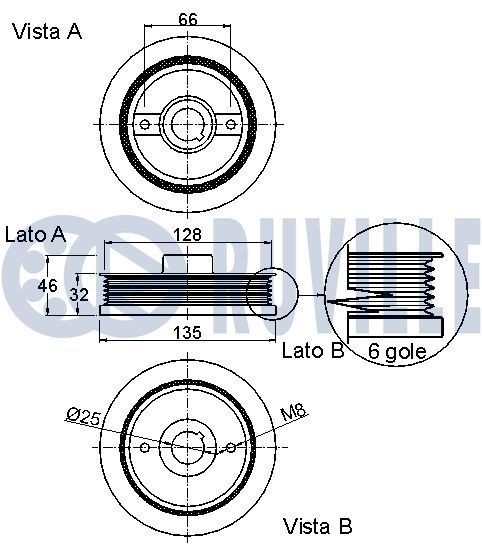RUVILLE Crankshaft pulley Article number: 515402 cheaply