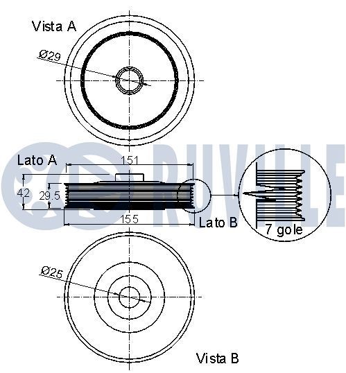 RUVILLE Crankshaft pulley Article number: 515502 cheaply