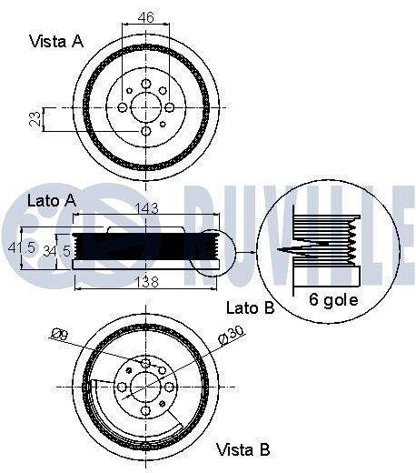 RUVILLE Crankshaft pulley Article number: 515513 cheaply