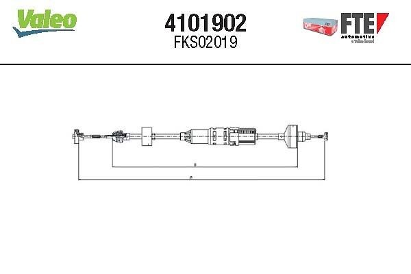 VALEO Vaijeri, kytkimen käyttö tuotenumero: 4101902 edullisesti