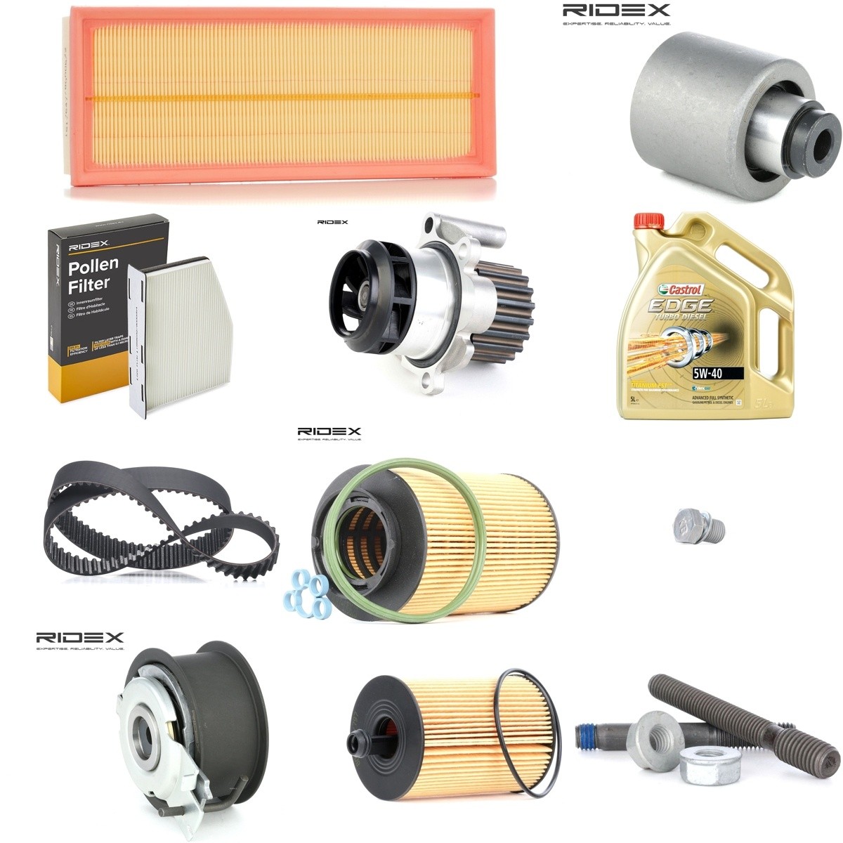 RIDEX 100374T0151 Ölwechsel-Set mit Motoröl