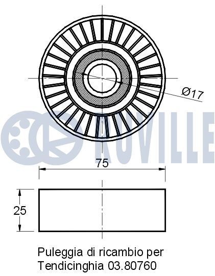 RUVILLE 55740 Spannrolle, Keilrippenriemen