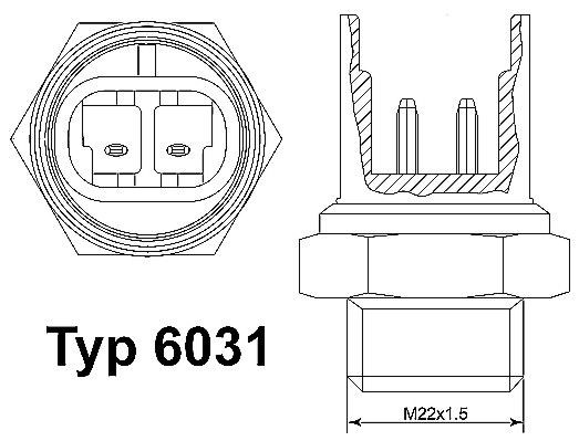 WAHLER Interruptor de temperatura, ventilador do radiador Número de artigo: 6031.105D baixo custo