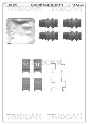 TRISCAN 8105 291634 Accessoireset, schijfremblok C-Klasse C 220 d 4-matic (206.005) 197 PK Diesel/Elektro