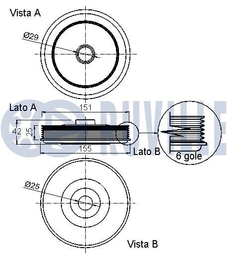RUVILLE Crankshaft pulley Article number: 515500 cheaply