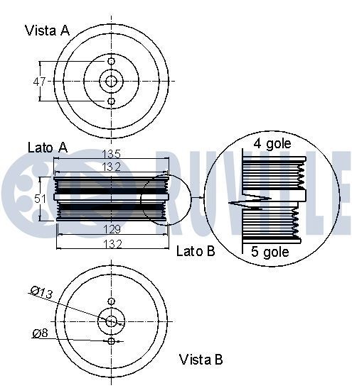 RUVILLE Crankshaft pulley Article number: 515507 cheaply