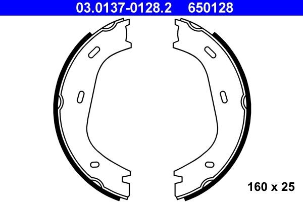 ATE Handbrake shoes Article number: 03.0137-0128.2 cheaply