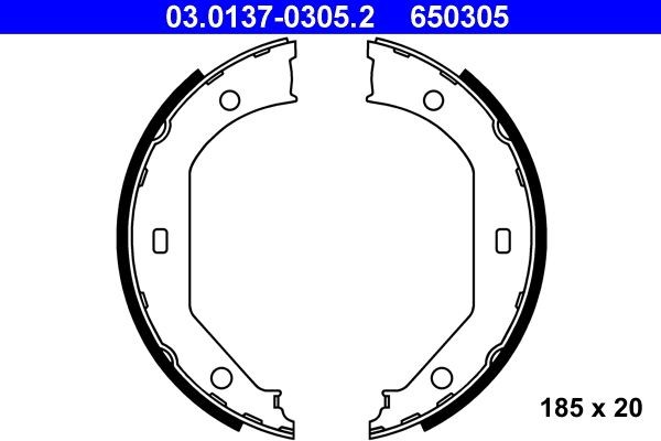 ATE Handbrake shoes Article number: 03.0137-0305.2 cheaply