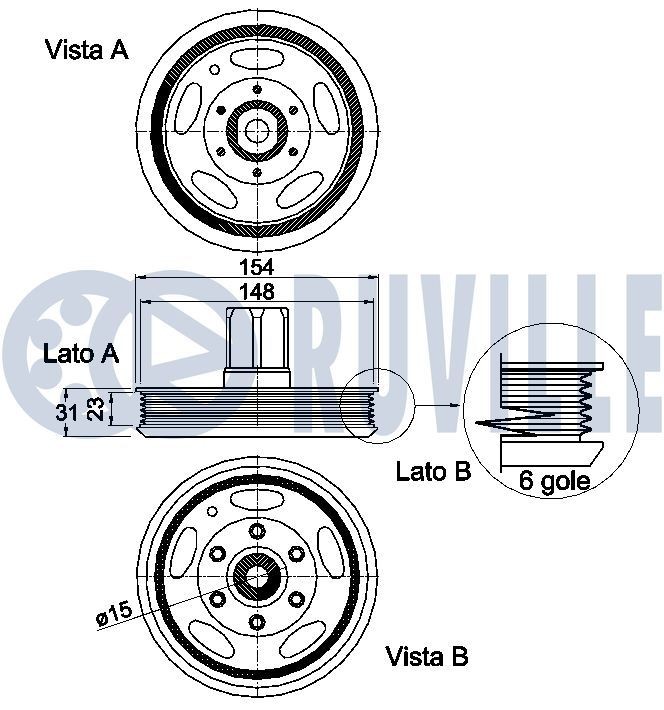 RUVILLE Crankshaft pulley Article number: 516900 cheaply