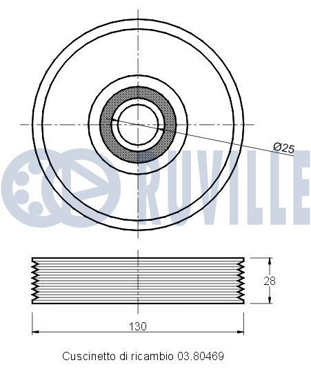 RUVILLE 55119 Spannrolle, Keilrippenriemen
