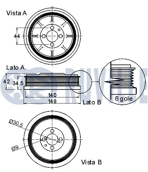 RUVILLE Crankshaft pulley Article number: 515406 cheaply