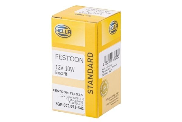 HELLA Ampoule de plaque d'immatriculation UGS: 8GM 002 091-341 à peu de frais