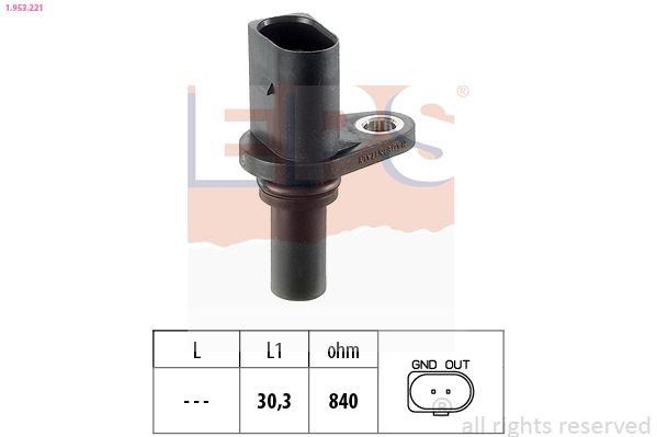 EPS 1.953.221 Capteur de vitesse de roue, boîte automatique LEON 1.9 SDI 68 CH Diesel 2006