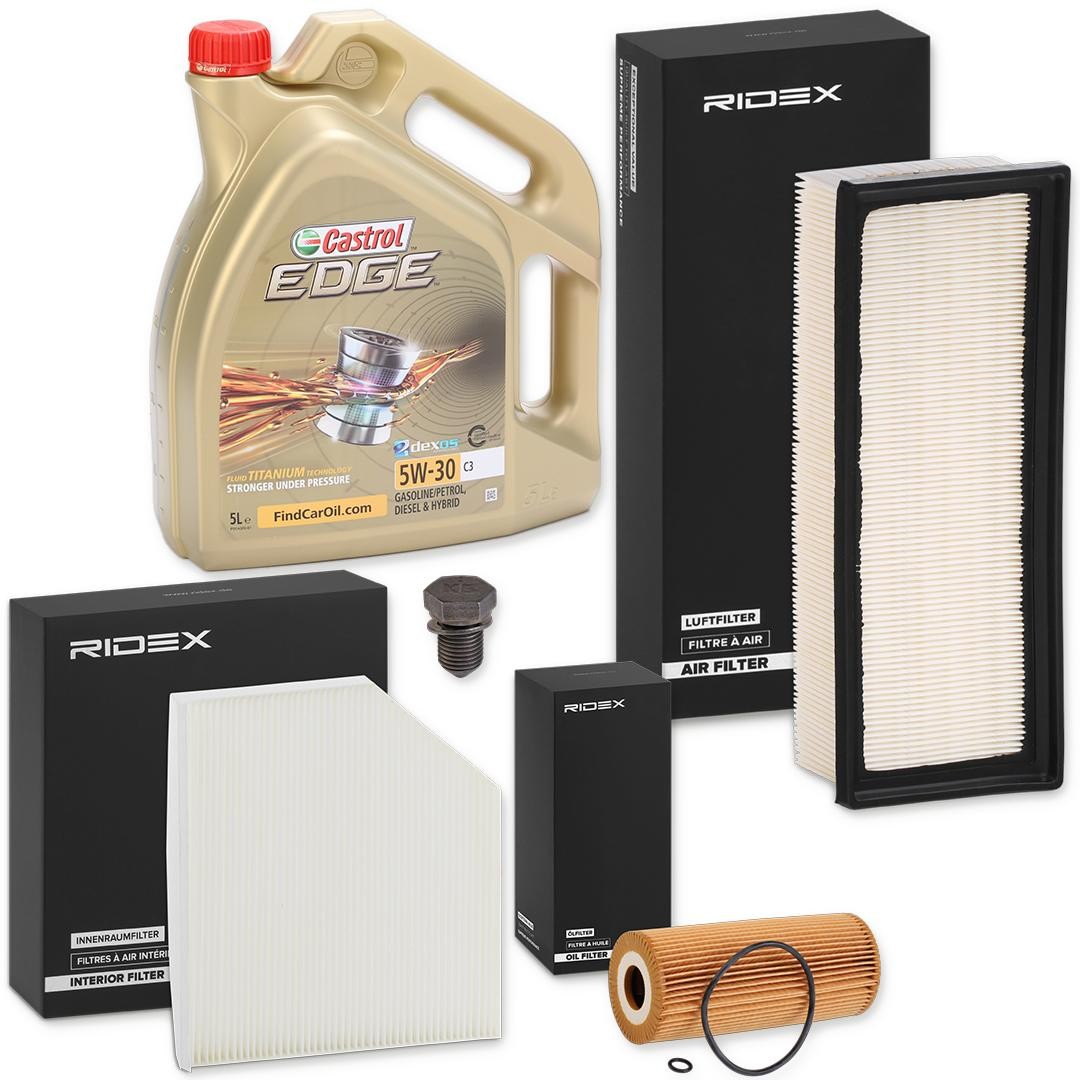 RIDEX 100374T0022 Ölwechsel-Set mit Motoröl