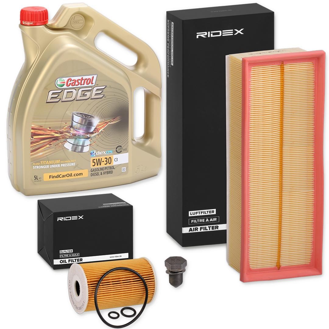 RIDEX 100374T0025 Ölwechsel-Set mit Motoröl