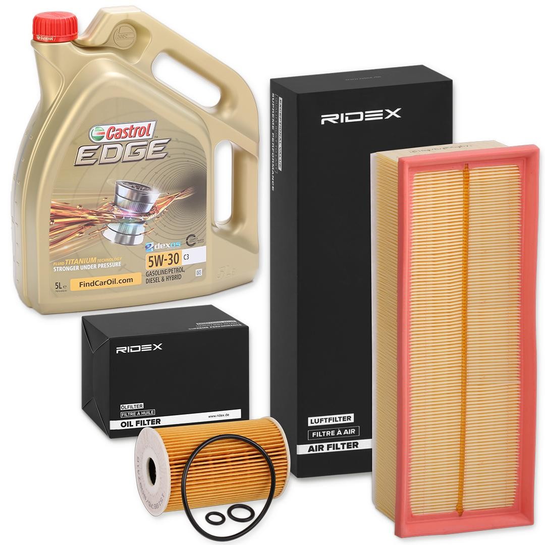 RIDEX 100374T0027 Ölwechsel-Set mit Motoröl