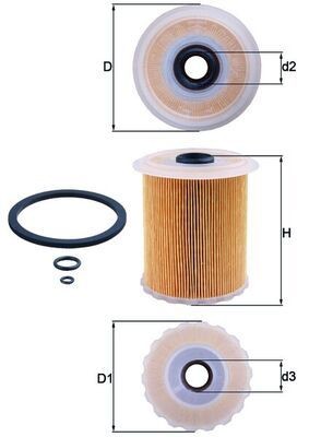MAHLE Fuel filter Article number: KX 75D cheaply