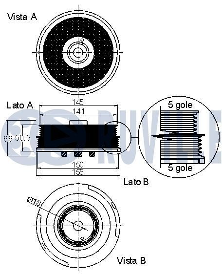 RUVILLE Crankshaft pulley Article number: 515003 cheaply