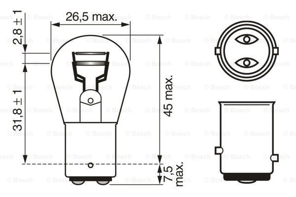 BOSCH Lyspære, blinklys artikkelnummer: 1 987 302 202 billig