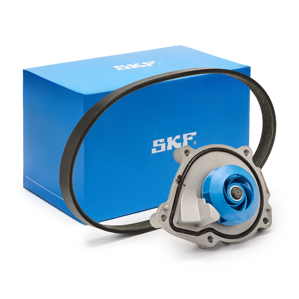SKF Водна помпа + комплект пистови ремъци клиновидно оребряване артикулен номер: VKMC 33843 евтино