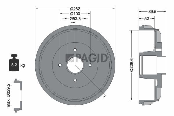 PAGID 61500N Bremstrommel