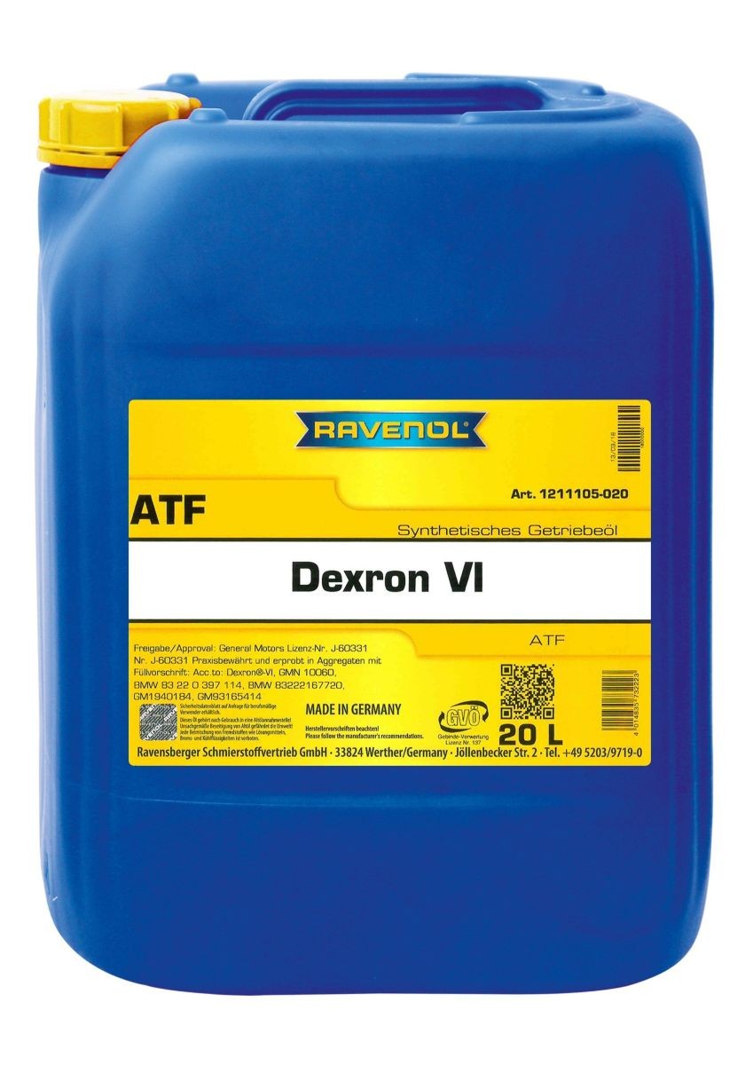 RAVENOL Olej do automatycznej skrzyni biegów ATF, Dexron VI Numer artykułu: 1211105-020-01-999 niedrogo