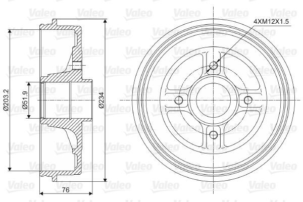 VALEO 237008 Bremstrommel