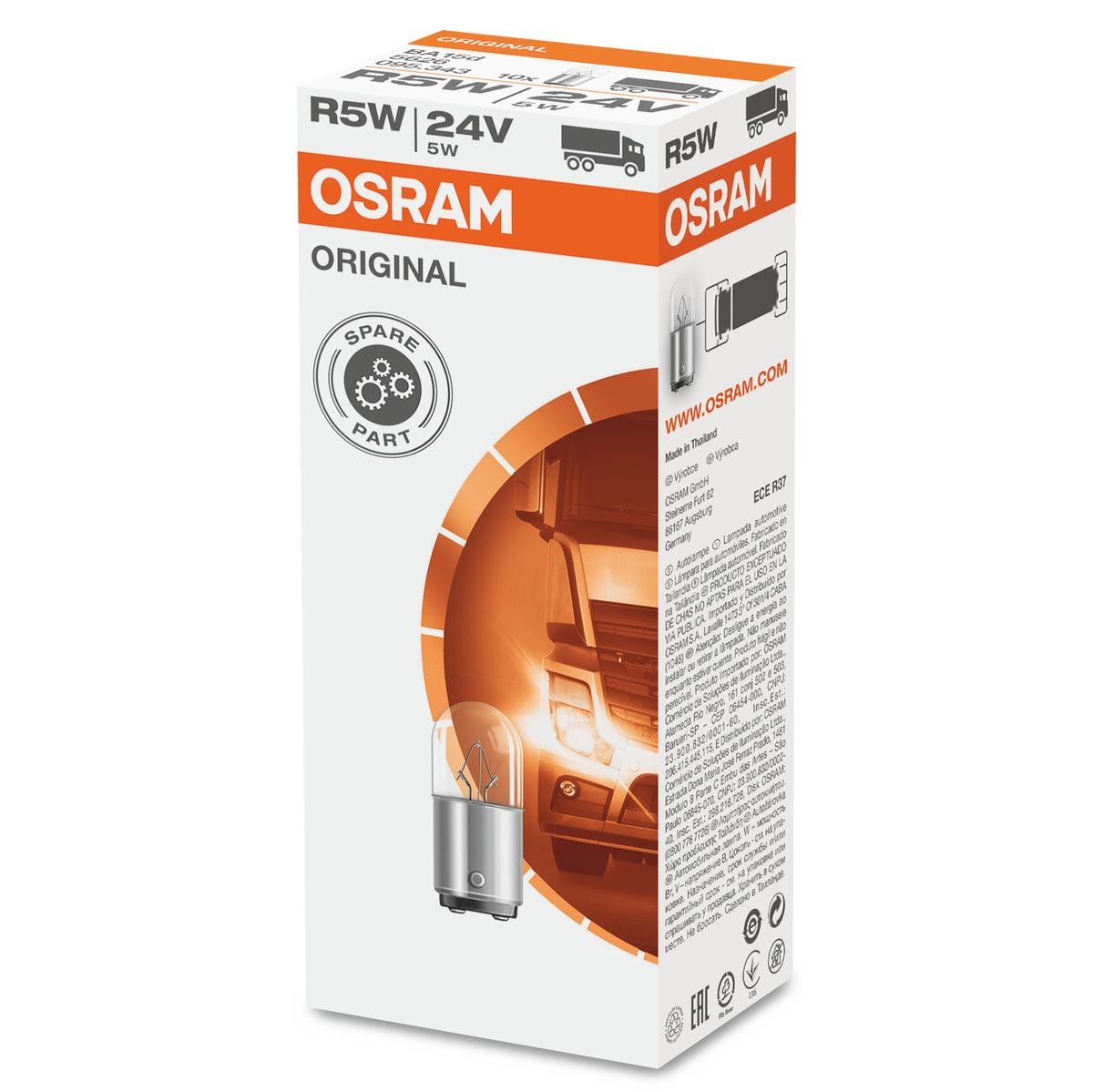 OSRAM Glödlampa, baklykta ORIGINAL LINE Artikelnummer: 5626 billigt