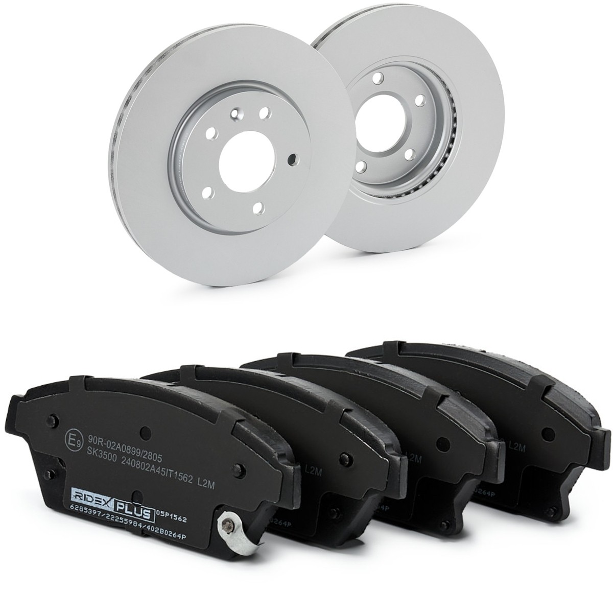 RIDEX PLUS Brake discs and pads set Article number: 3405B0075P cheaply