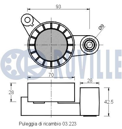 RUVILLE 55904 Spannrolle, Keilrippenriemen
