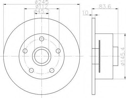 HELLA Disque de frein UGS: 8DD 355 113-471 à peu de frais