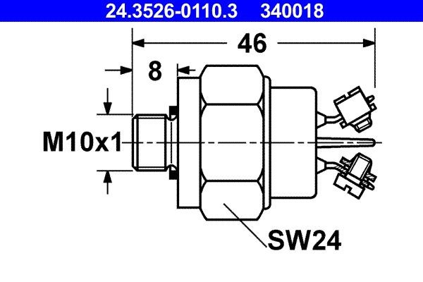 ATE Brake Light Switch Article number: 24.3526-0110.3 cheaply
