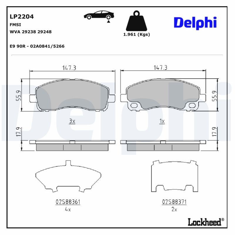 DELPHI Remblokken Artikel nummer: LP2204 voordelig